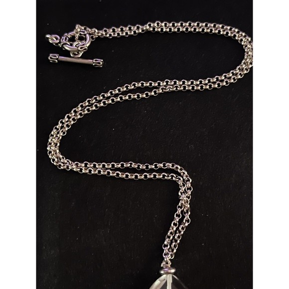 STERLING SILVER Crystal Rock NECKLACE 23” W/Bracelet 7.5” Set - Picture 10 of 16